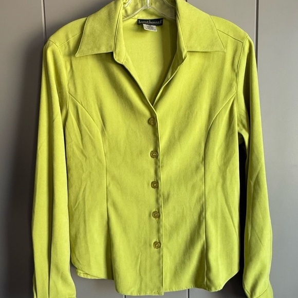 Harve Benard Jackets & Blazers - Harve Benard Petites Vintage Y2K Neon Chartreuse Green Blazer Shirt Medium
